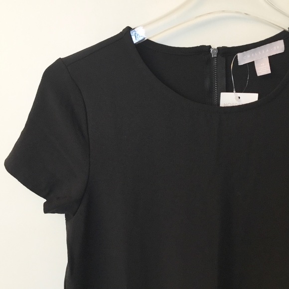 NWT Chelsea28 Short Sleeve Crepe Shift Dress - Black - XS - Picture 3 of 7